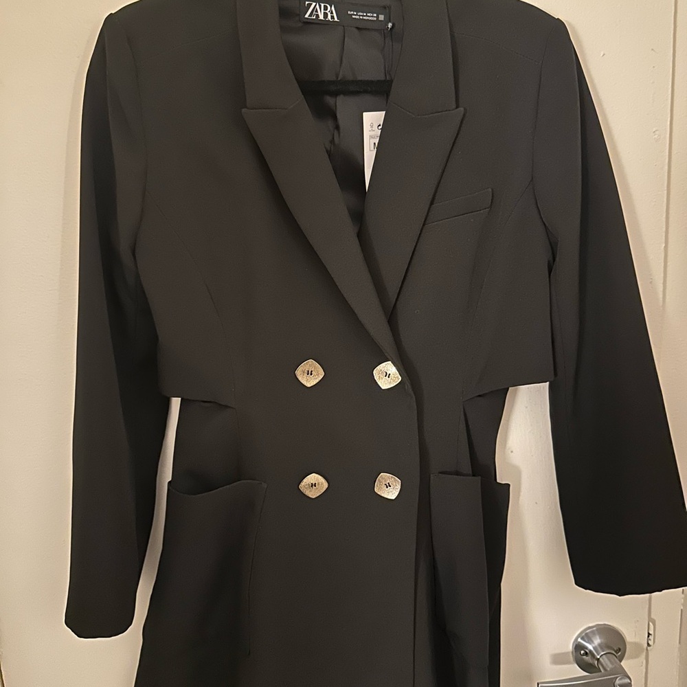 Zara Black Double-Breasted Ropmyet